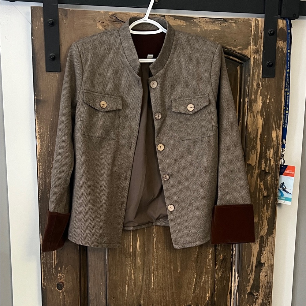 Men's Brown Jacket with Button Details